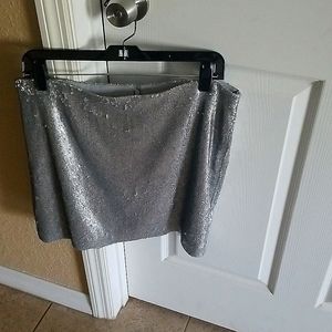 WHBM brand new silver mini sequin skirt.
